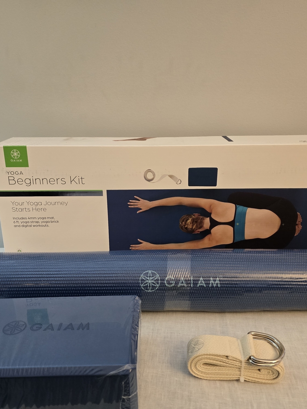 GAIAM Blue Yoga Beginners Kit with Accessories
